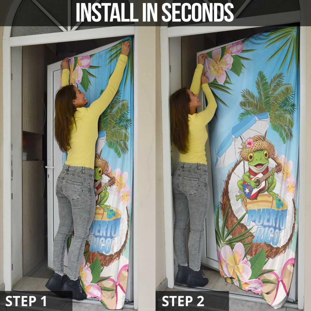 Puerto Rico Pava Coqui Door Cover Spirit Frog Tropical Beach Vibes - Wonder Print Shop