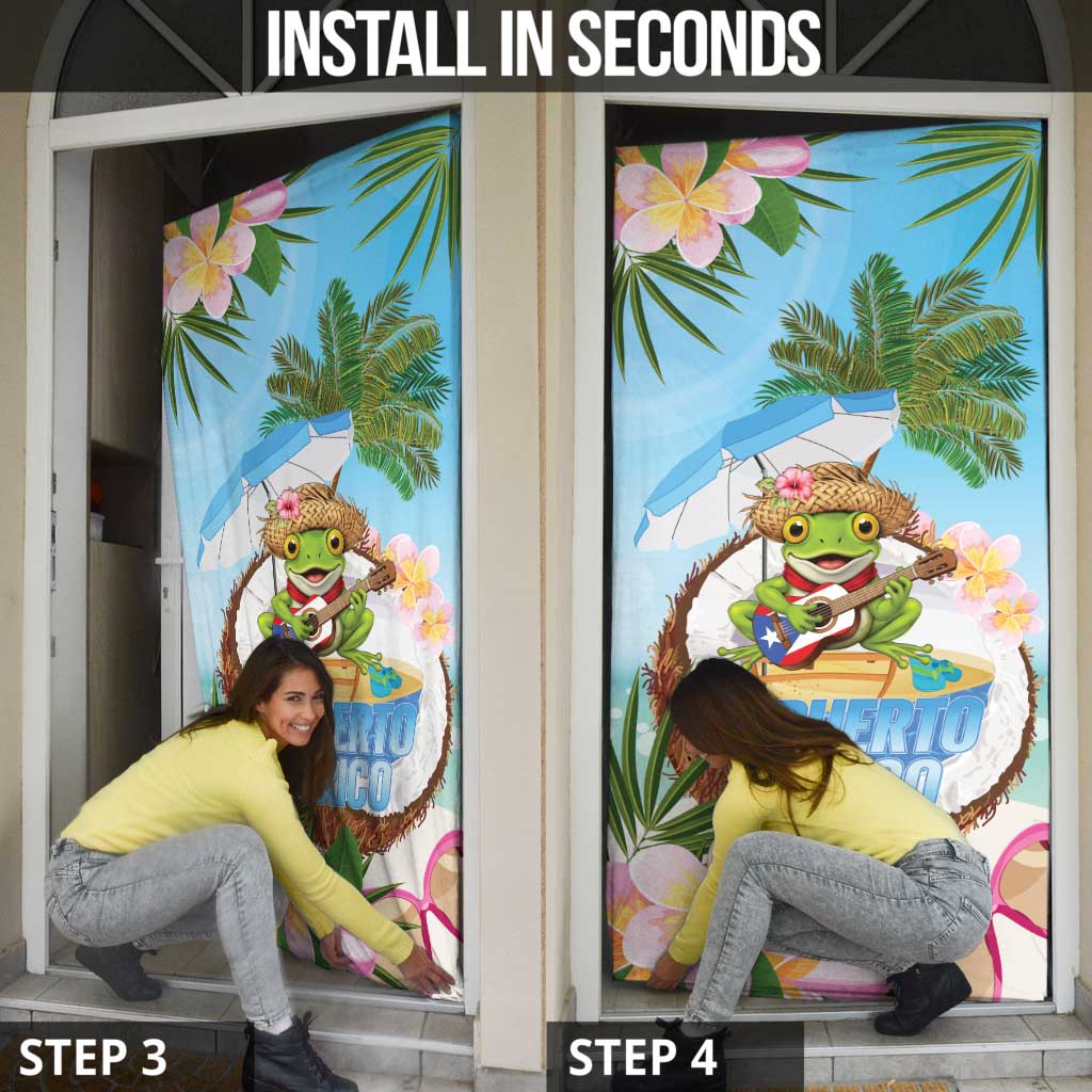 Puerto Rico Pava Coqui Door Cover Spirit Frog Tropical Beach Vibes - Wonder Print Shop