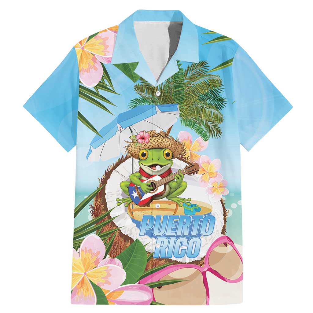 Puerto Rico Pava Coqui Family Matching Mermaid Dress and Hawaiian Shirt Spirit Frog Tropical Beach Vibes - Wonder Print Shop