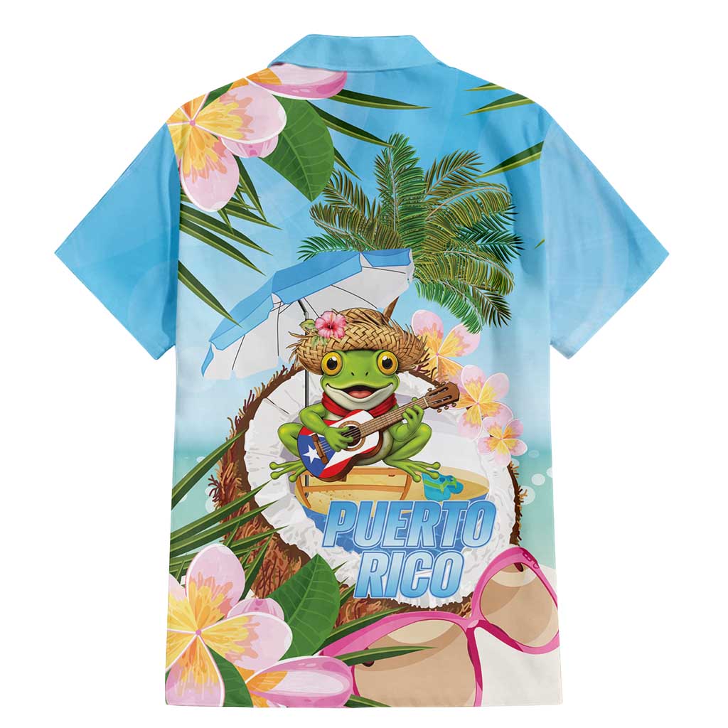Puerto Rico Pava Coqui Family Matching Mermaid Dress and Hawaiian Shirt Spirit Frog Tropical Beach Vibes - Wonder Print Shop