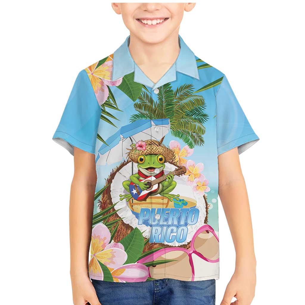 Puerto Rico Pava Coqui Family Matching Mermaid Dress and Hawaiian Shirt Spirit Frog Tropical Beach Vibes - Wonder Print Shop