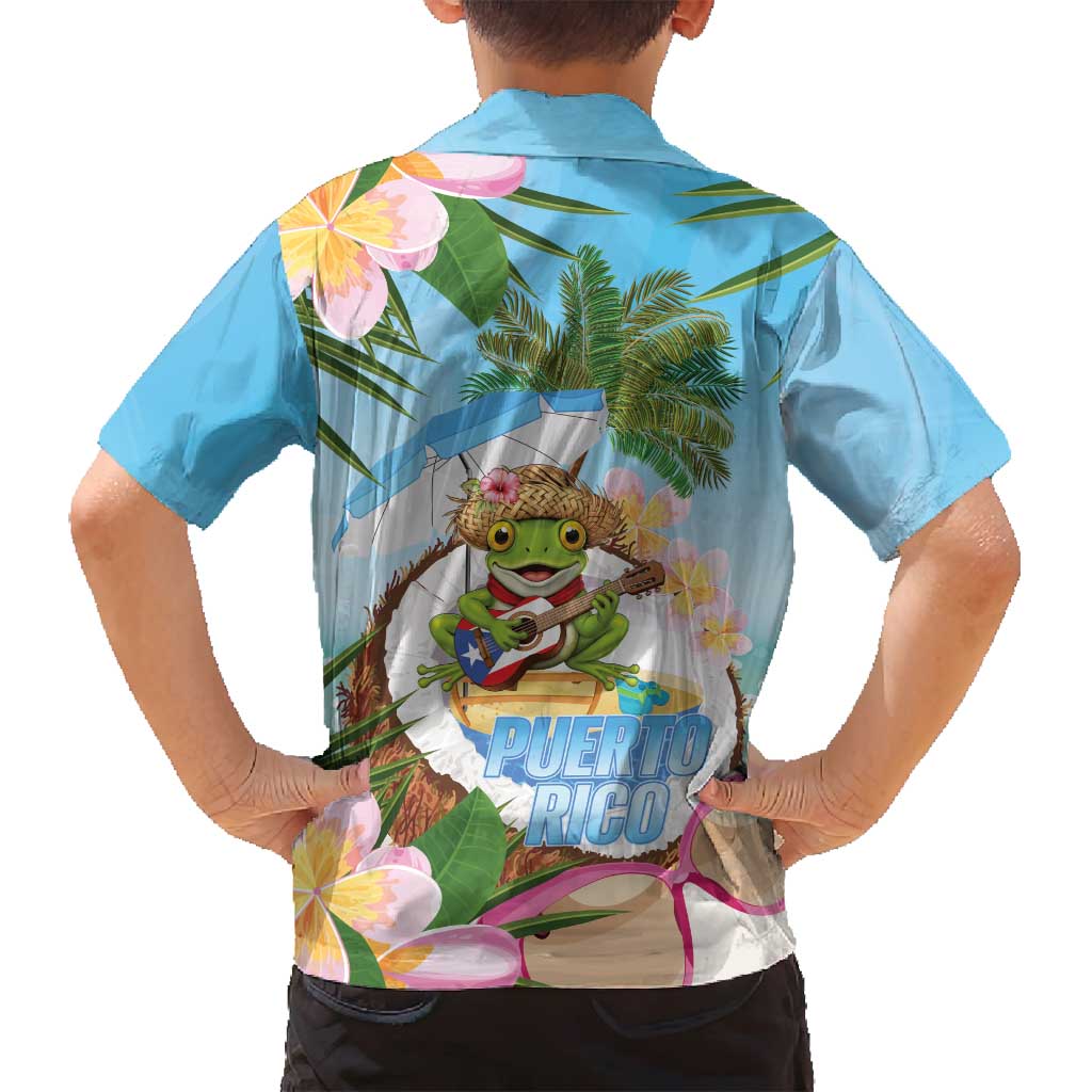 Puerto Rico Pava Coqui Family Matching Off Shoulder Maxi Dress and Hawaiian Shirt Spirit Frog Tropical Beach Vibes - Wonder Print Shop