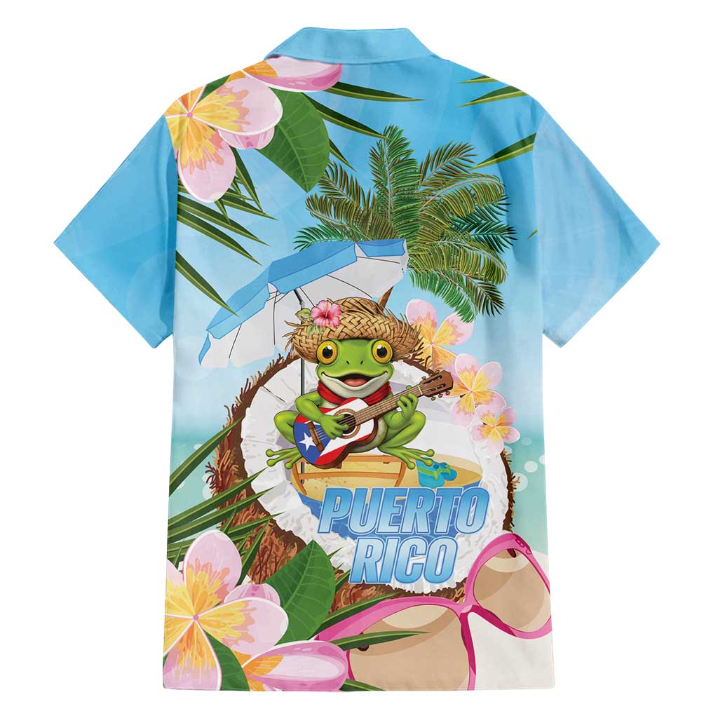 Puerto Rico Pava Coqui Family Matching Off Shoulder Maxi Dress and Hawaiian Shirt Spirit Frog Tropical Beach Vibes - Wonder Print Shop