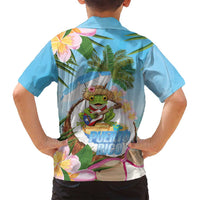 Puerto Rico Pava Coqui Family Matching Puletasi and Hawaiian Shirt Spirit Frog Tropical Beach Vibes - Wonder Print Shop