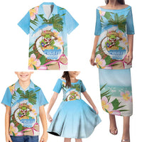 Puerto Rico Pava Coqui Family Matching Puletasi and Hawaiian Shirt Spirit Frog Tropical Beach Vibes - Wonder Print Shop