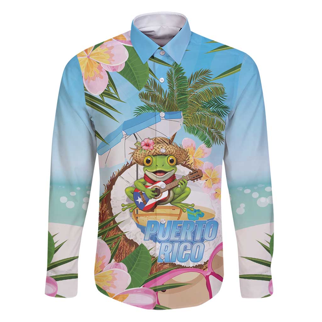 Puerto Rico Pava Coqui Family Matching Puletasi and Hawaiian Shirt Spirit Frog Tropical Beach Vibes - Wonder Print Shop