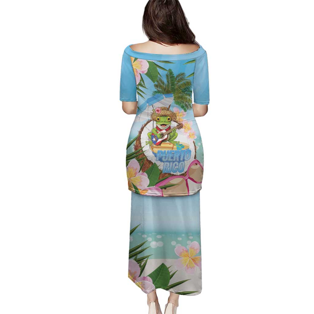 Puerto Rico Pava Coqui Family Matching Puletasi and Hawaiian Shirt Spirit Frog Tropical Beach Vibes - Wonder Print Shop