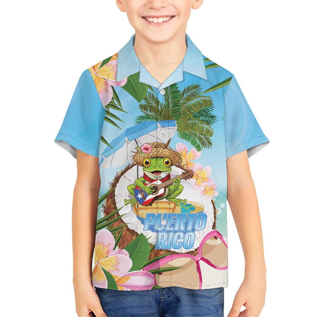 Puerto Rico Pava Coqui Family Matching Puletasi and Hawaiian Shirt Spirit Frog Tropical Beach Vibes - Wonder Print Shop