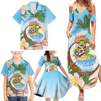 Puerto Rico Pava Coqui Family Matching Summer Maxi Dress and Hawaiian Shirt Spirit Frog Tropical Beach Vibes - Wonder Print Shop