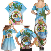 Puerto Rico Pava Coqui Family Matching Summer Maxi Dress and Hawaiian Shirt Spirit Frog Tropical Beach Vibes - Wonder Print Shop
