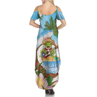 Puerto Rico Pava Coqui Family Matching Summer Maxi Dress and Hawaiian Shirt Spirit Frog Tropical Beach Vibes - Wonder Print Shop