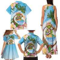 Puerto Rico Pava Coqui Family Matching Tank Maxi Dress and Hawaiian Shirt Spirit Frog Tropical Beach Vibes - Wonder Print Shop