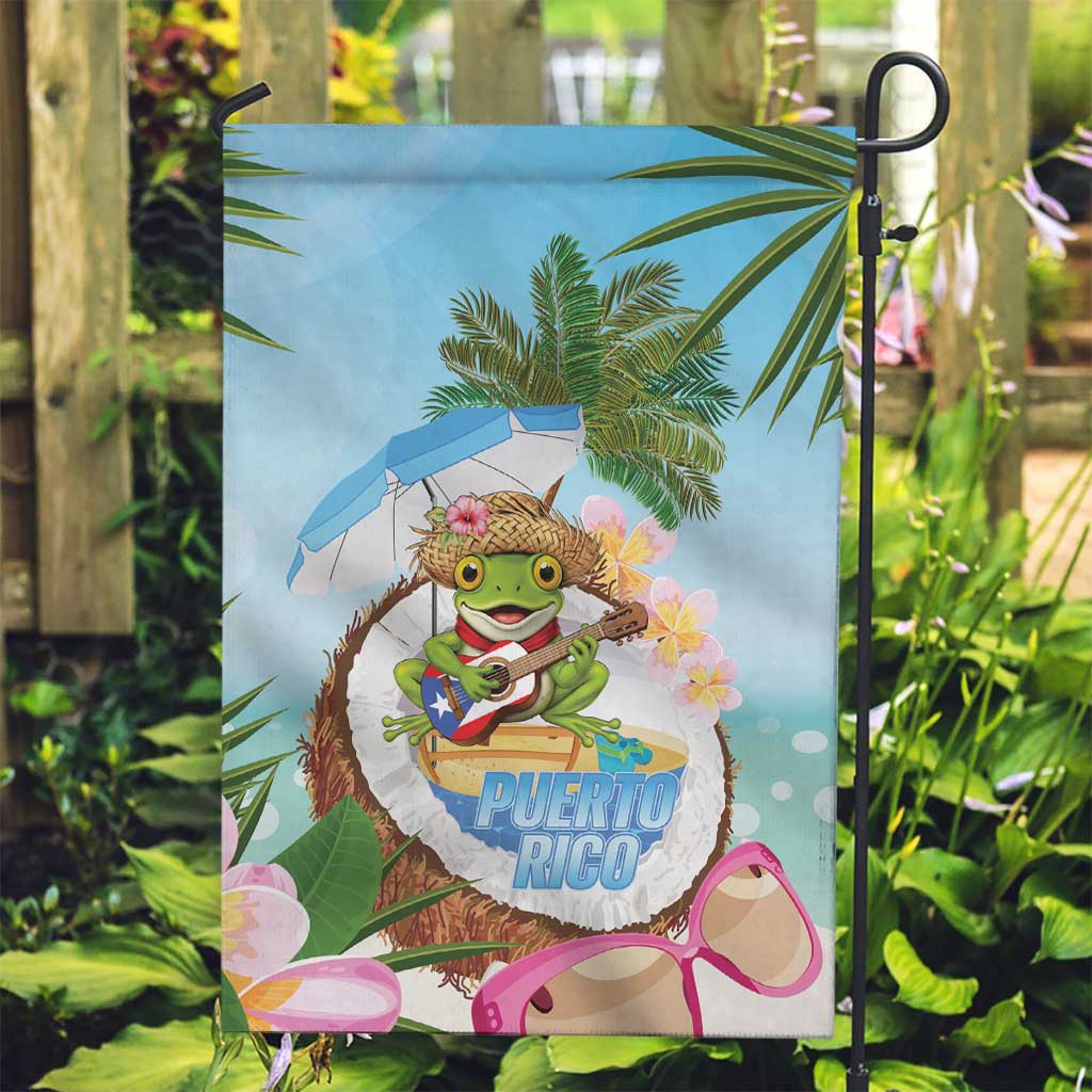 Puerto Rico Pava Coqui Garden Flag Spirit Frog Tropical Beach Vibes - Wonder Print Shop