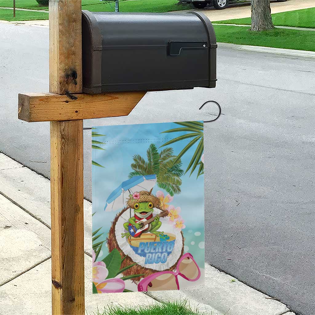 Puerto Rico Pava Coqui Garden Flag Spirit Frog Tropical Beach Vibes - Wonder Print Shop