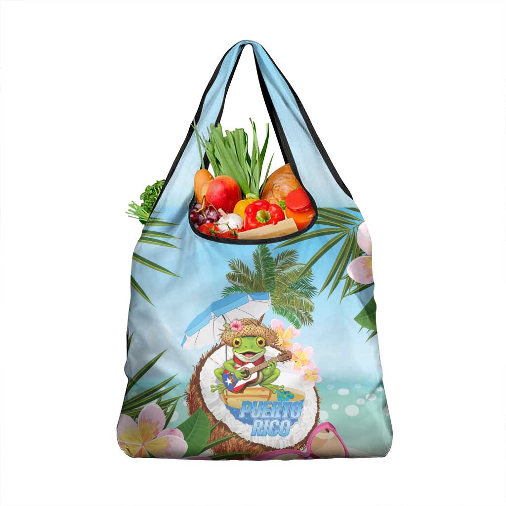 Puerto Rico Pava Coqui Grocery Bag Spirit Frog Tropical Beach Vibes - Wonder Print Shop