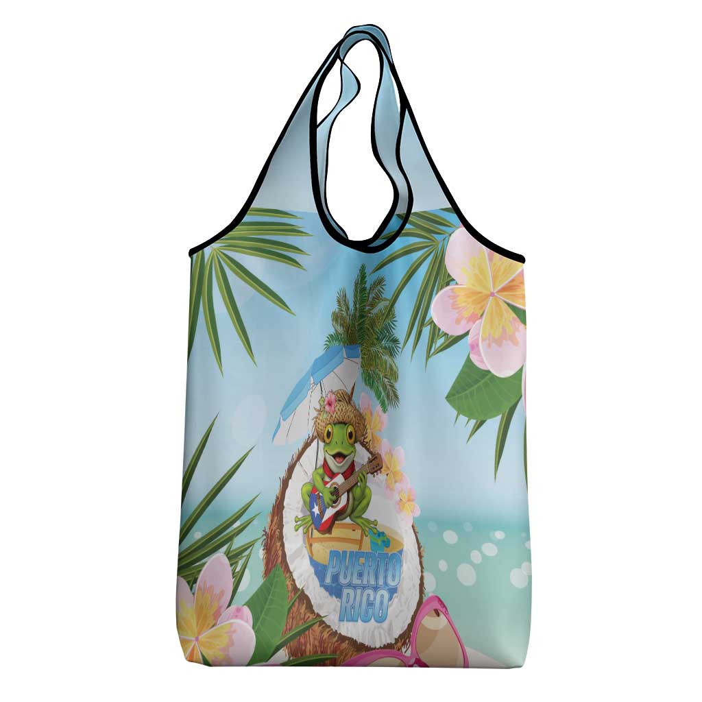 Puerto Rico Pava Coqui Grocery Bag Spirit Frog Tropical Beach Vibes - Wonder Print Shop
