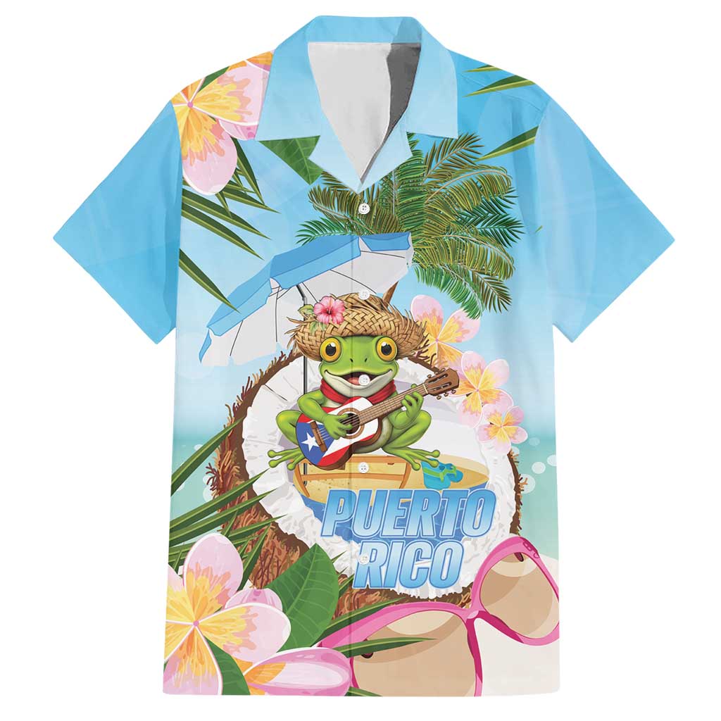 Puerto Rico Pava Coqui Hawaiian Shirt Spirit Frog Tropical Beach Vibes - Wonder Print Shop