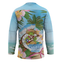 Puerto Rico Pava Coqui Hockey Jersey Spirit Frog Tropical Beach Vibes - Wonder Print Shop
