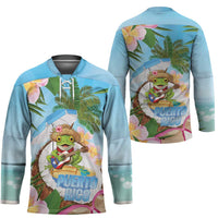 Puerto Rico Pava Coqui Hockey Jersey Spirit Frog Tropical Beach Vibes - Wonder Print Shop