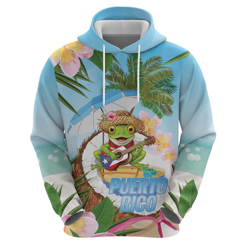 Puerto Rico Pava Coqui Hoodie Spirit Frog Tropical Beach Vibes - Wonder Print Shop
