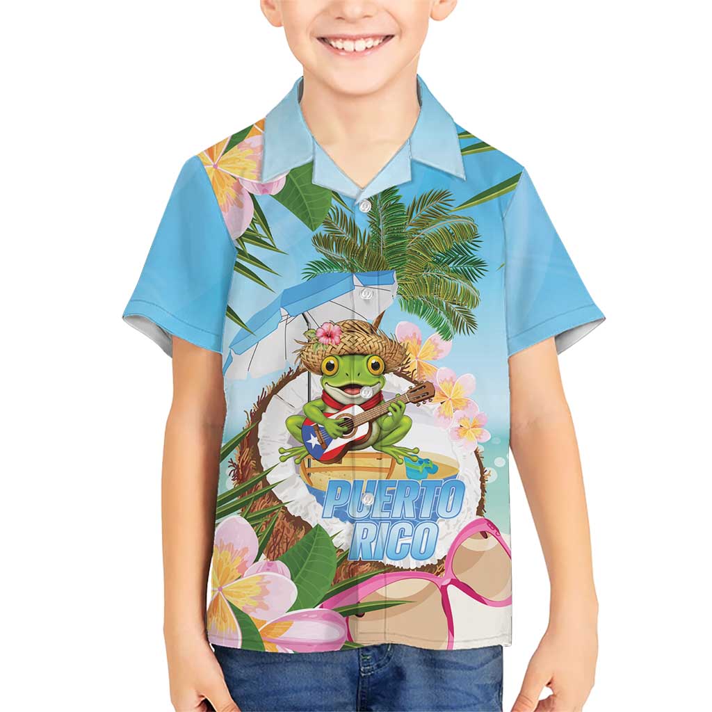 Puerto Rico Pava Coqui Kid Hawaiian Shirt Spirit Frog Tropical Beach Vibes - Wonder Print Shop