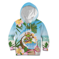 Puerto Rico Pava Coqui Kid Hoodie Spirit Frog Tropical Beach Vibes - Wonder Print Shop
