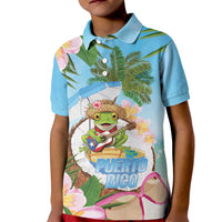 Puerto Rico Pava Coqui Kid Polo Shirt Spirit Frog Tropical Beach Vibes - Wonder Print Shop