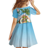 Puerto Rico Pava Coqui Kid Short Sleeve Dress Spirit Frog Tropical Beach Vibes - Wonder Print Shop