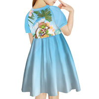 Puerto Rico Pava Coqui Kid Short Sleeve Dress Spirit Frog Tropical Beach Vibes - Wonder Print Shop