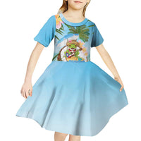 Puerto Rico Pava Coqui Kid Short Sleeve Dress Spirit Frog Tropical Beach Vibes - Wonder Print Shop