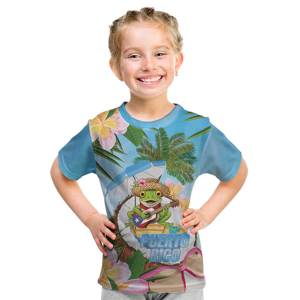 Puerto Rico Pava Coqui Kid T Shirt Spirit Frog Tropical Beach Vibes - Wonder Print Shop