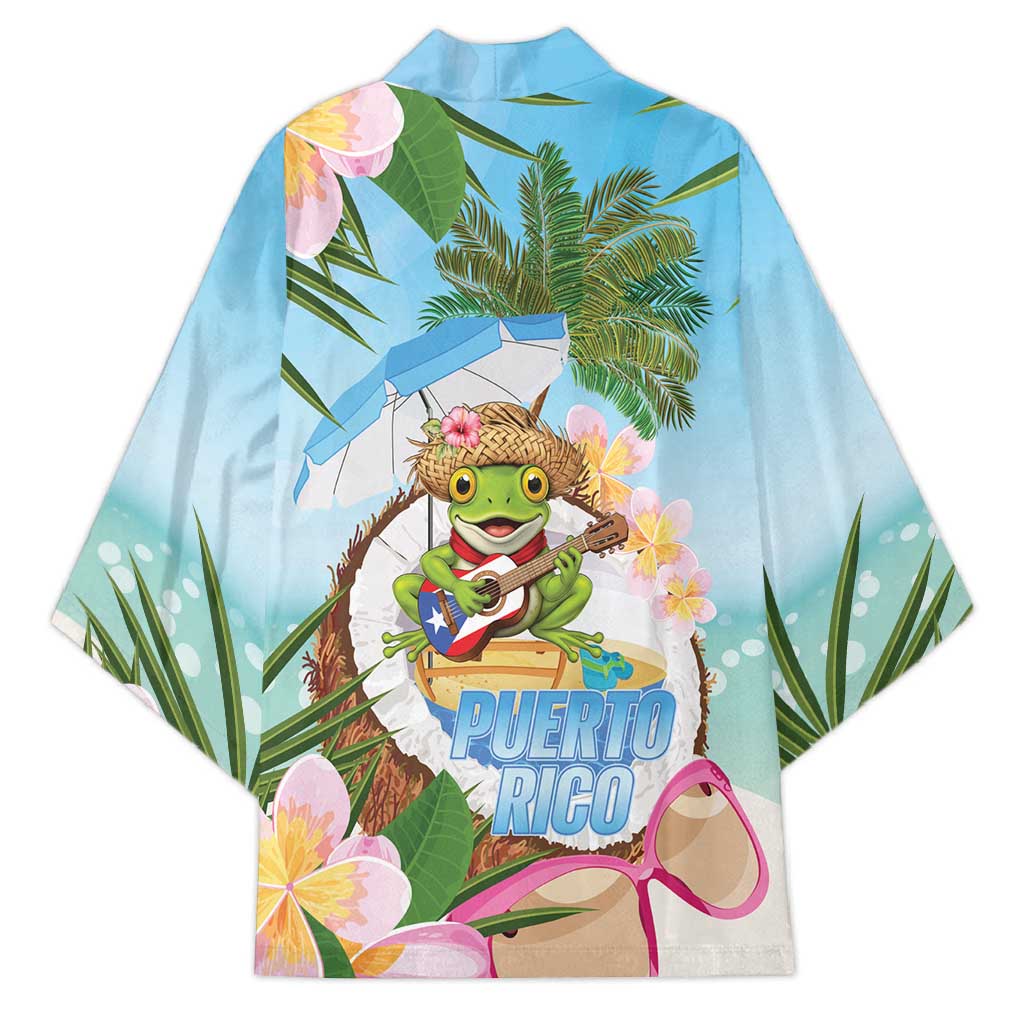 Puerto Rico Pava Coqui Kimono Spirit Frog Tropical Beach Vibes - Wonder Print Shop
