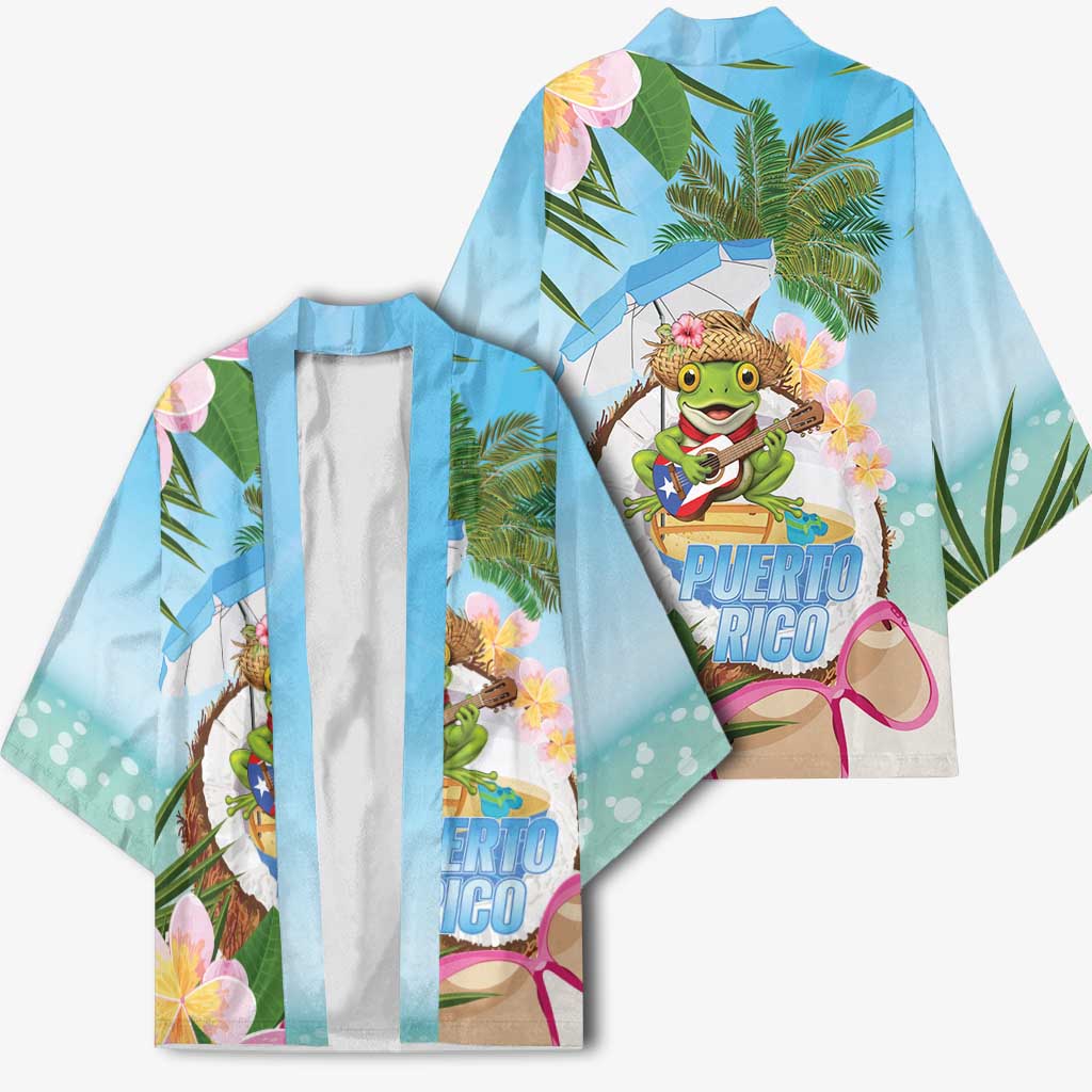 Puerto Rico Pava Coqui Kimono Spirit Frog Tropical Beach Vibes - Wonder Print Shop