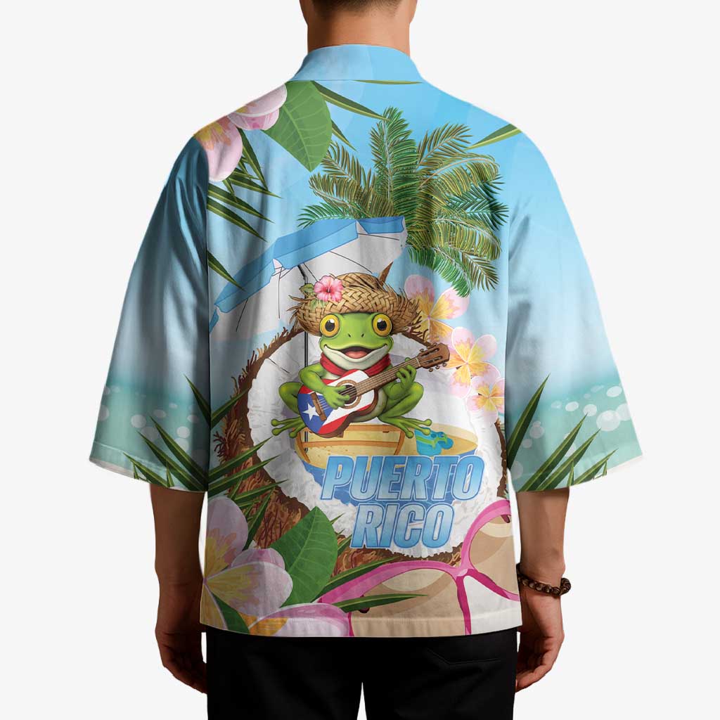 Puerto Rico Pava Coqui Kimono Spirit Frog Tropical Beach Vibes - Wonder Print Shop