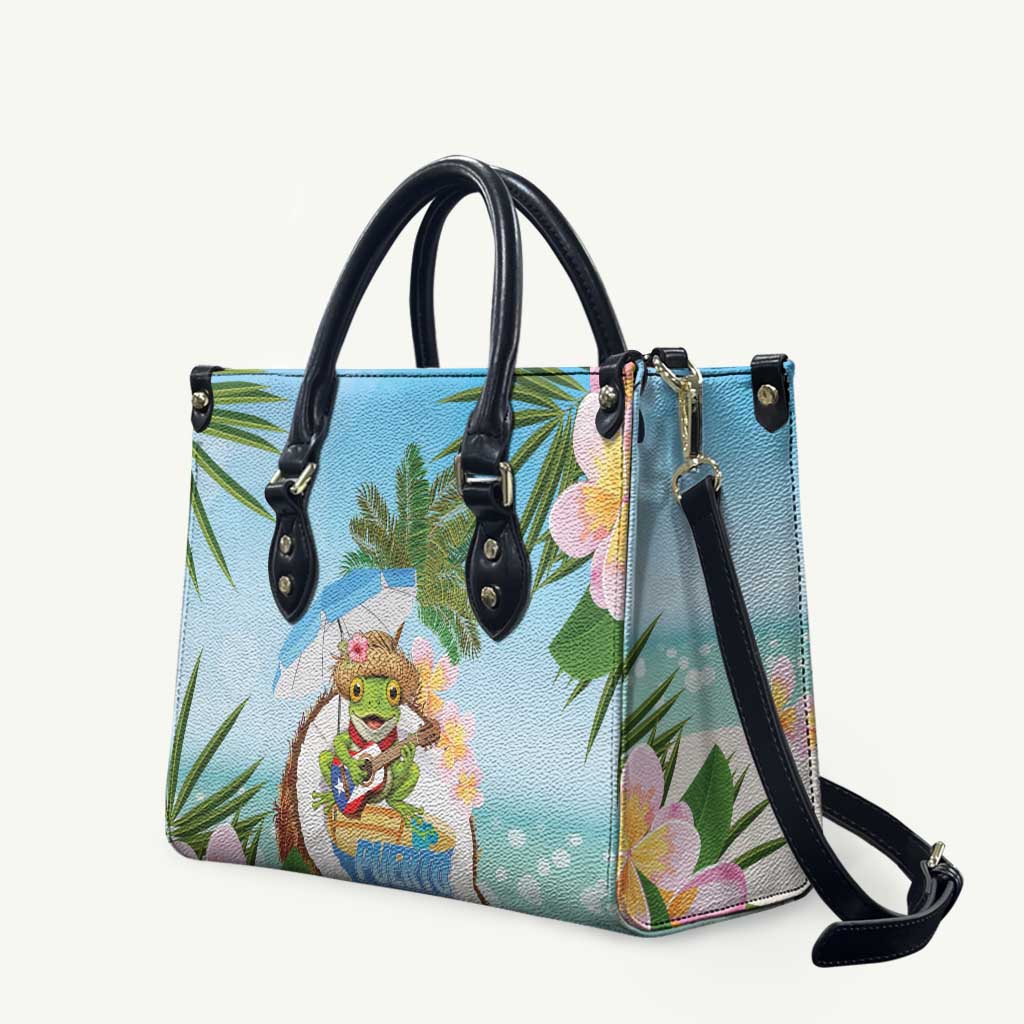 Puerto Rico Pava Coqui Leather Bag Spirit Frog Tropical Beach Vibes - Wonder Print Shop