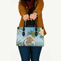 Puerto Rico Pava Coqui Leather Bag Spirit Frog Tropical Beach Vibes - Wonder Print Shop
