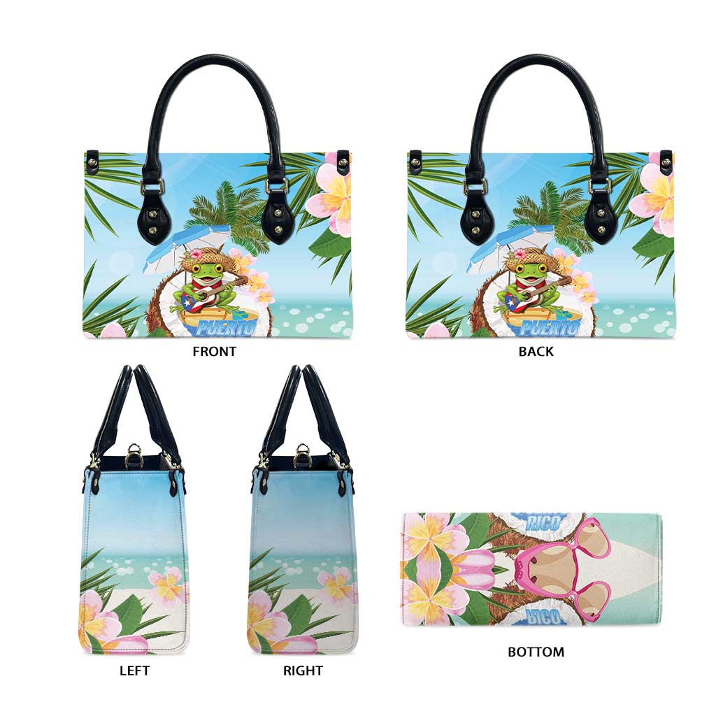 Puerto Rico Pava Coqui Leather Bag Spirit Frog Tropical Beach Vibes - Wonder Print Shop