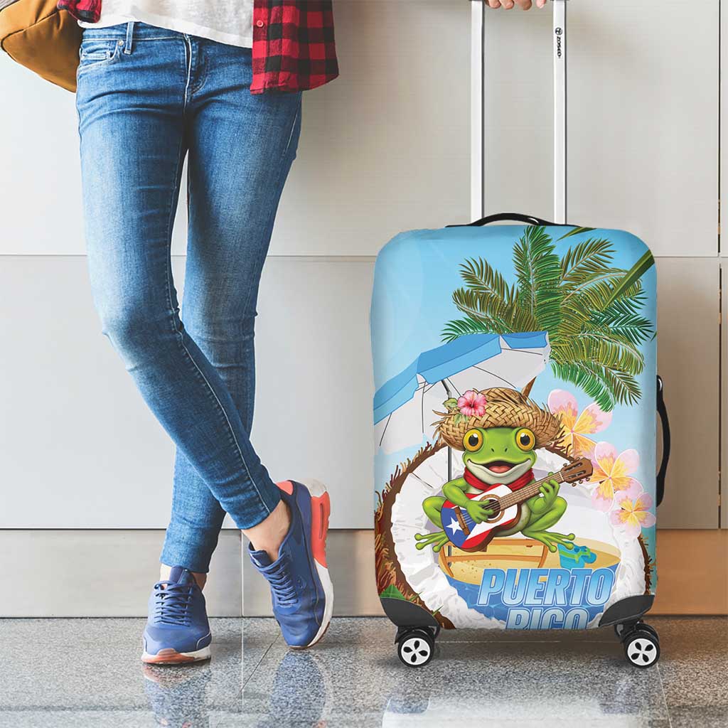 Puerto Rico Pava Coqui Luggage Cover Spirit Frog Tropical Beach Vibes - Wonder Print Shop