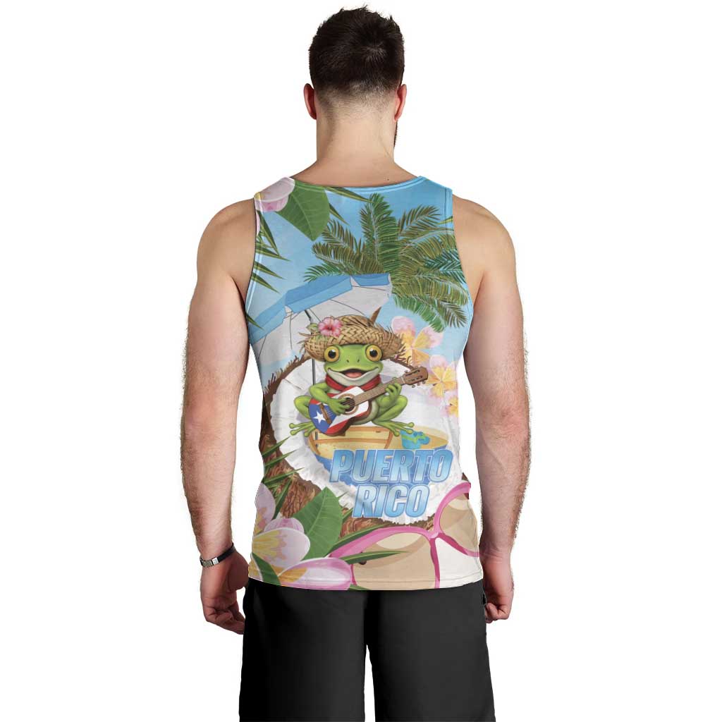 Puerto Rico Pava Coqui Men Tank Top Spirit Frog Tropical Beach Vibes - Wonder Print Shop