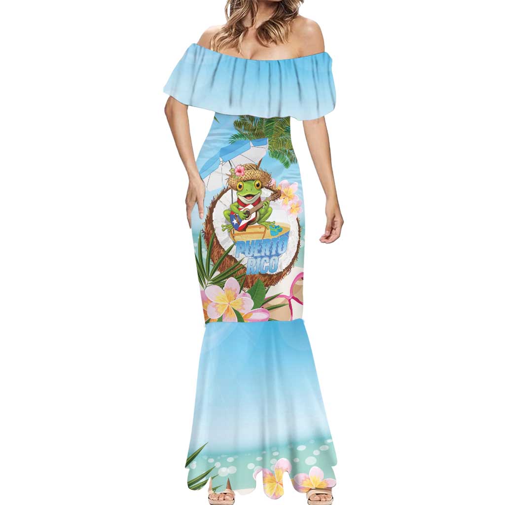 Puerto Rico Pava Coqui Mermaid Dress Spirit Frog Tropical Beach Vibes - Wonder Print Shop