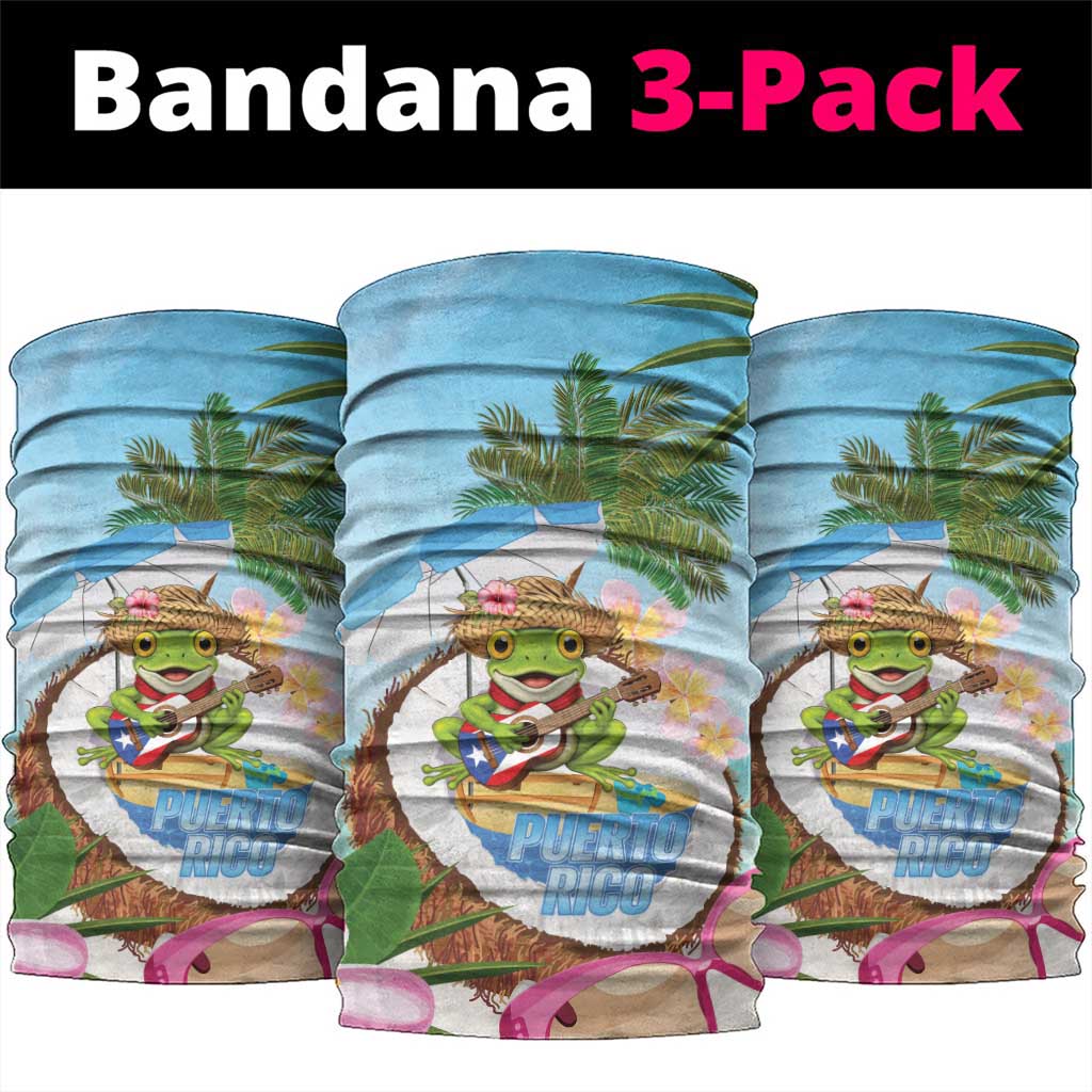 Puerto Rico Pava Coqui Neck Gaiter Spirit Frog Tropical Beach Vibes - Wonder Print Shop