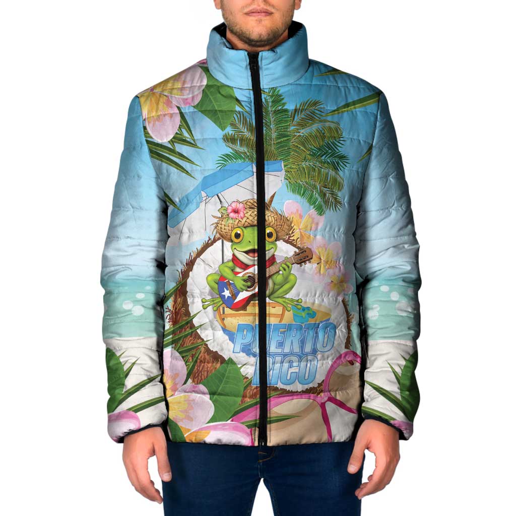 Puerto Rico Pava Coqui Padded Jacket Spirit Frog Tropical Beach Vibes - Wonder Print Shop