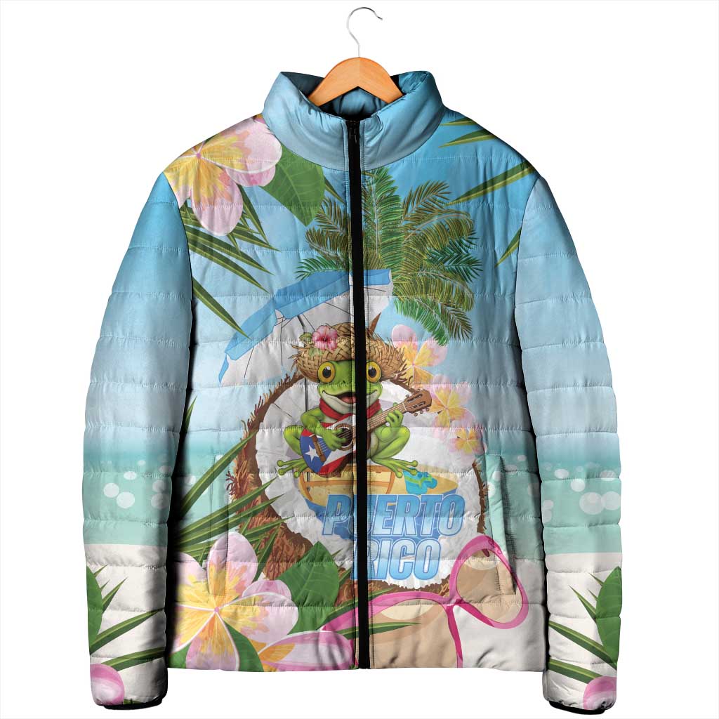 Puerto Rico Pava Coqui Padded Jacket Spirit Frog Tropical Beach Vibes - Wonder Print Shop