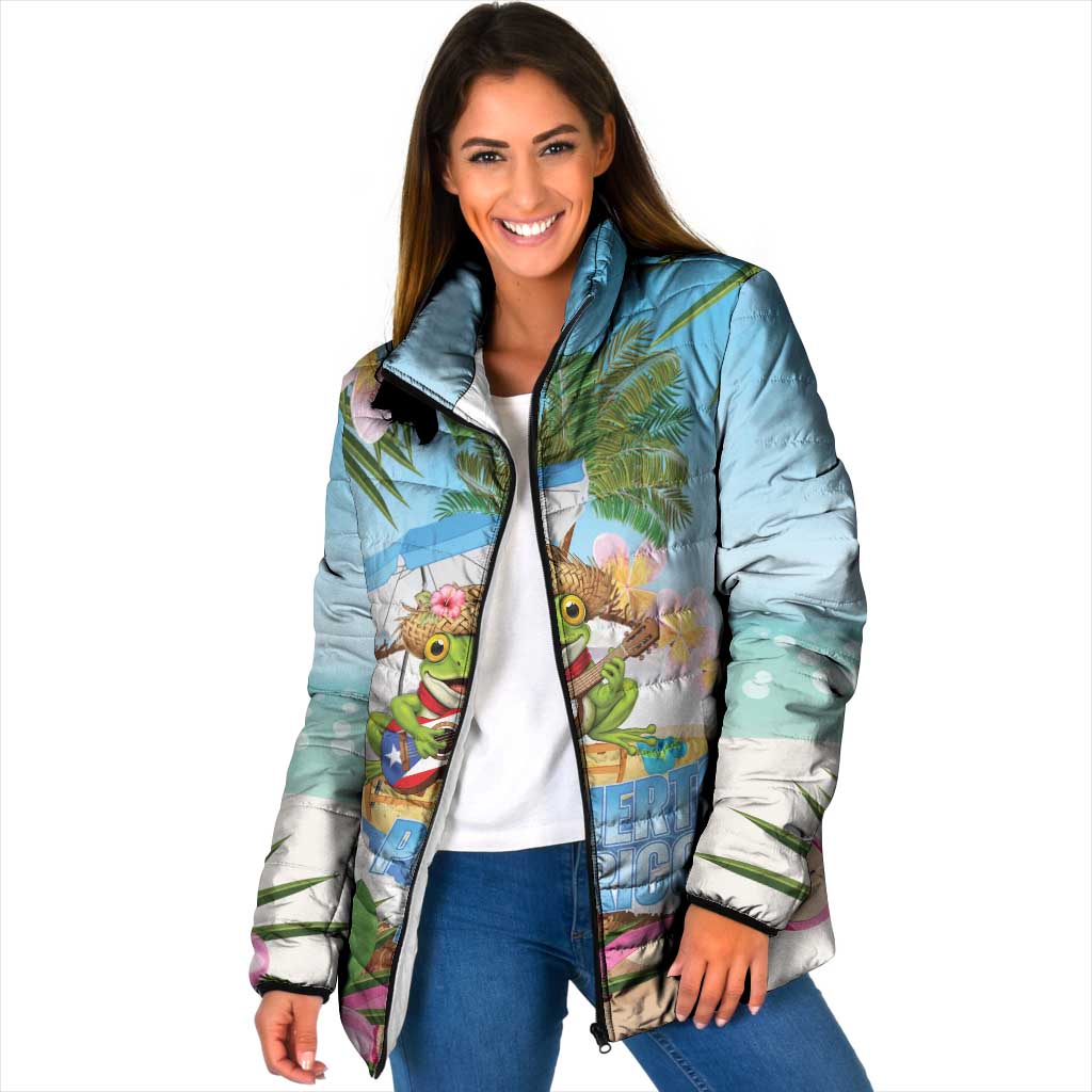Puerto Rico Pava Coqui Padded Jacket Spirit Frog Tropical Beach Vibes - Wonder Print Shop