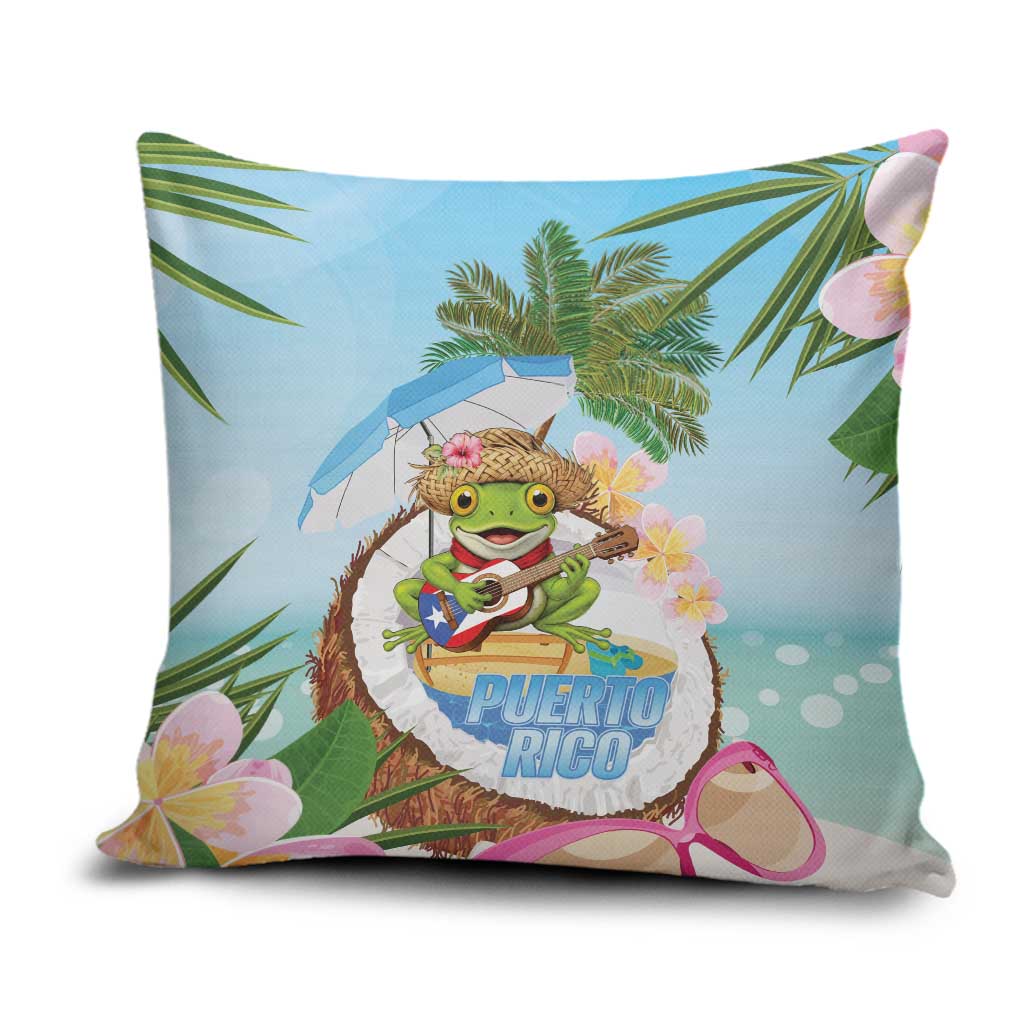Puerto Rico Pava Coqui Pillow Cover Spirit Frog Tropical Beach Vibes - Wonder Print Shop