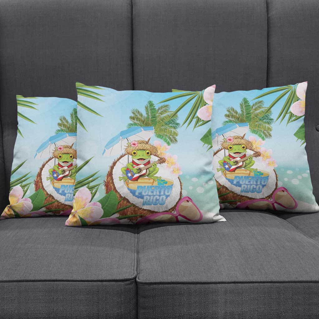 Puerto Rico Pava Coqui Pillow Cover Spirit Frog Tropical Beach Vibes - Wonder Print Shop