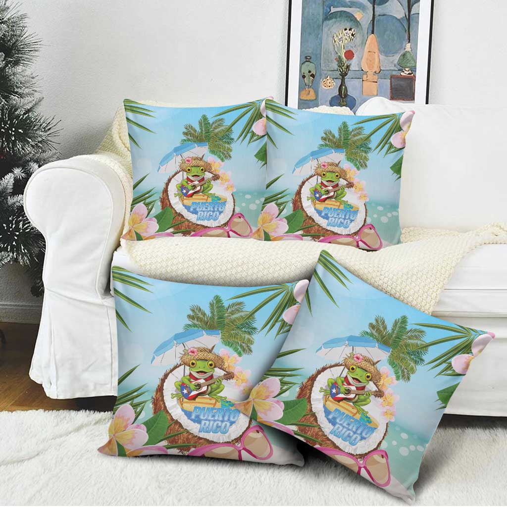Puerto Rico Pava Coqui Pillow Cover Spirit Frog Tropical Beach Vibes - Wonder Print Shop