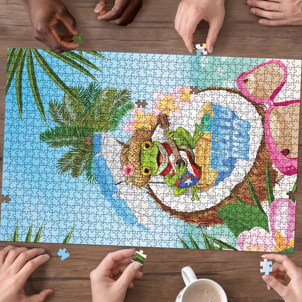 Puerto Rico Pava Coqui Puzzle Spirit Frog Tropical Beach Vibes - Wonder Print Shop