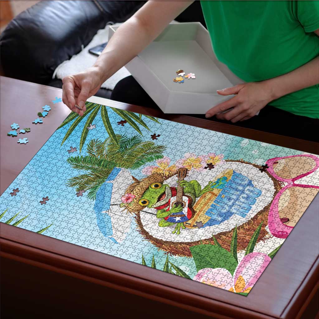Puerto Rico Pava Coqui Puzzle Spirit Frog Tropical Beach Vibes - Wonder Print Shop
