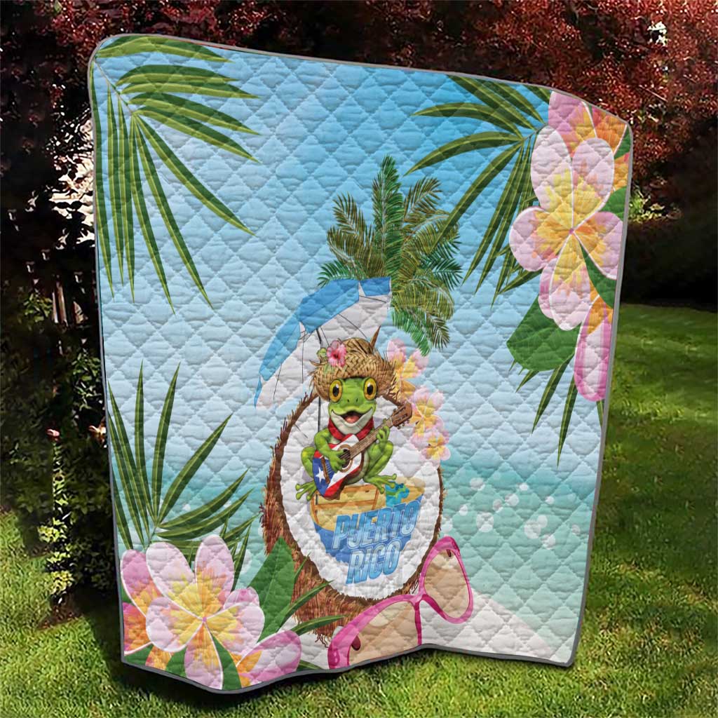 Puerto Rico Pava Coqui Quilt Spirit Frog Tropical Beach Vibes - Wonder Print Shop